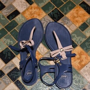Melissa Blue Sandals with Baby Pink Straps